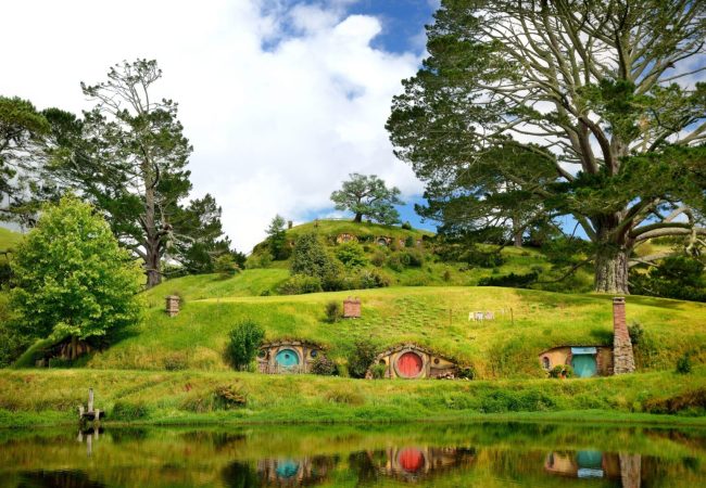 Landscape New Zealand, green, traditional.