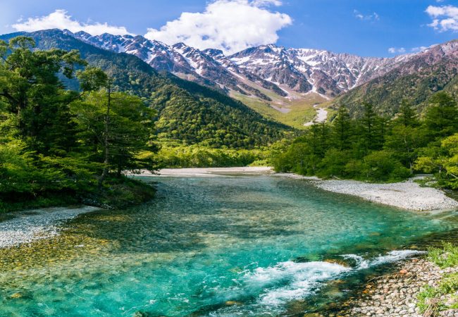 in June in the Kamikochi Japanese park